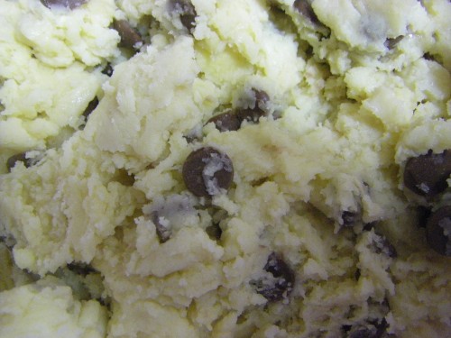Chocolate chip cookie dough mixture