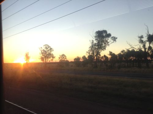 Sunset from the train