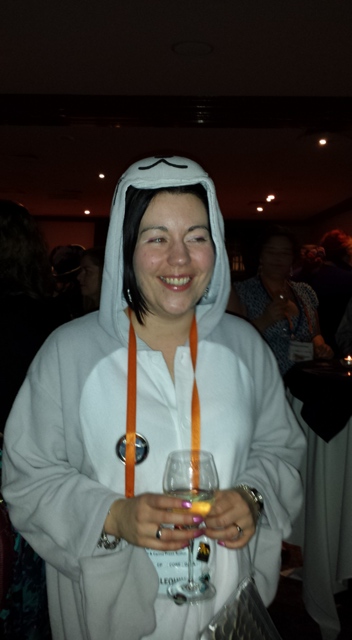 Rural romance author and good buddy looking super cute in her onesie!