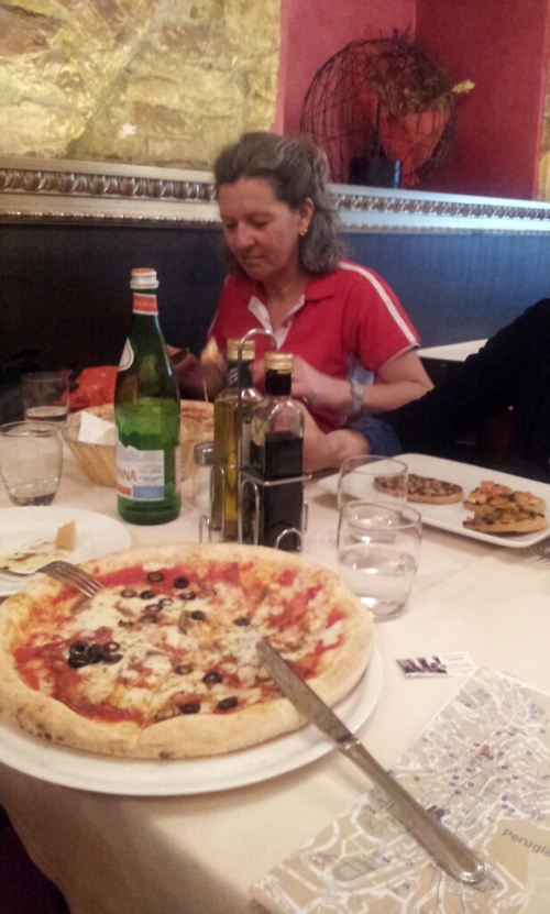 A pizza meal Fiona Palmer enjoyed in Perugia