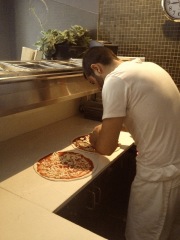 Making pizza at La Spaggia
